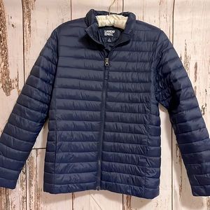 Land’s End Kid’s Navy Blue Lightweight Puffer Jacket. Size Large 14-16